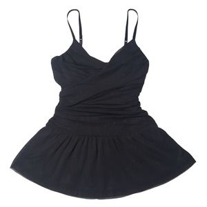 Express black faux wrap camisole peplum swing top